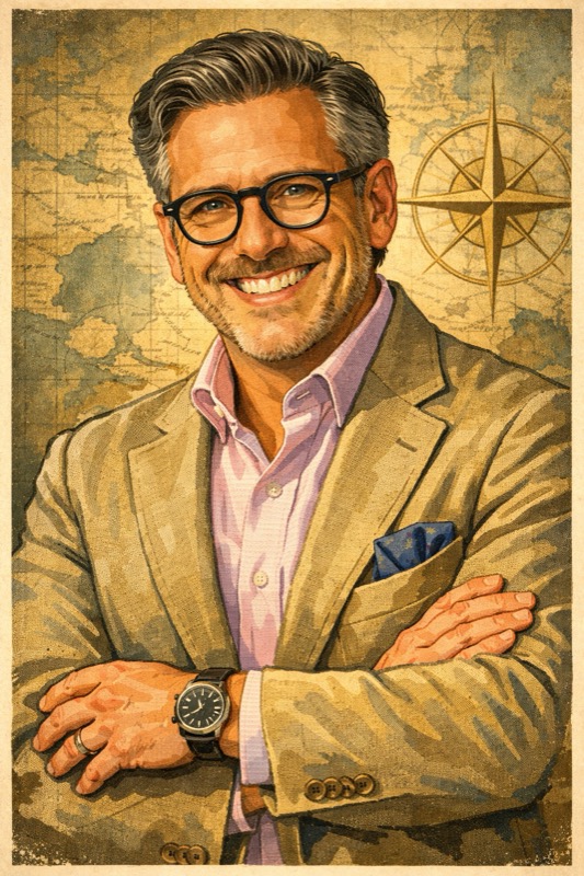 Illustrated portrait of Chris LaBossiere
