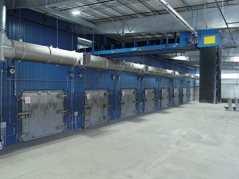 Sealed chambers inside Edmonton’s anaerobic digestion facility